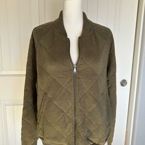 Sanctuary Khaki Quilted Bomber Jacket